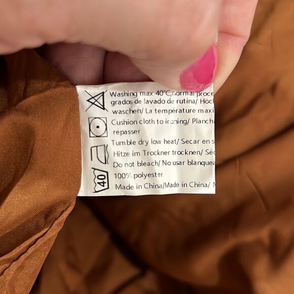 Zeagoo brown full zip baggy puffer jacket size medium NWT - Picture 14 of 15